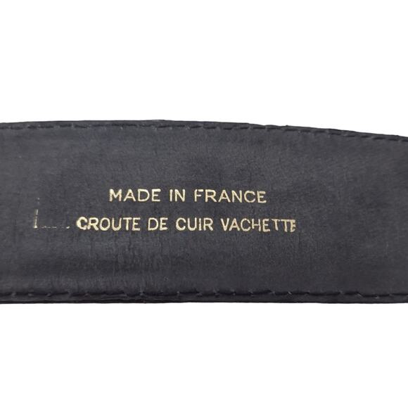 G Leather Belt Size S//M Silver Buckle Dark Brown Black Leather Accessory Belt - Picture 8 of 11